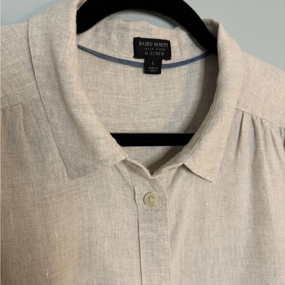 J. Crew // Baird McNutt relaxed-fit short-sleeve Irish linen shirt-dress - Picture 2 of 3